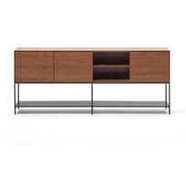 Žema šoninė spintelė natūralios spalvos iš riešutmedžio 195x80 cm Vedrana – Kave Home