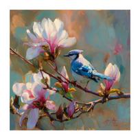 Spausdintas paveikslas tapyba ant drobės 32x32 cm Bluejay & Blossom – Styler