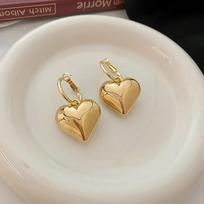 Exaggerated Personality Big Love Heart Drop Dangle Earrings for Women Temperament Gold Color Stainless Steel Hoop Zircon Gift auksas