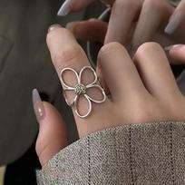 Exaggeration Punk Liquid Metal Butterfly Rings for Women Girl Copper Color Cool Hiphop Charm Couple Open Ring Fashion Zircon