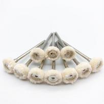 Dantų laboratorijos poliravimo grąžtas šepetėlis 10 mm 12 mm 14 mm medvilnė Laboratorio medžiagos Sukamieji įrankiai Mažo greičio 2,35 mm HP kotas white goat 12mm gray
