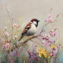 Spausdintas paveikslas tapyba ant drobės 32x32 cm Sparrow – Styler