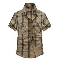 Vasariniai marškiniai vyrams Laisvalaikio marškiniai languoti grynos medvilnės laisvi vyriški marškiniai Kariniai marškiniai vyrams Dydžiai nuo M iki 5XL Camisa Masculina M chaki