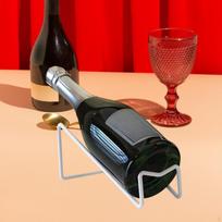 Stalviršio vyno lentyna Butelių laikiklis Stabilus namų dekoras Vienas laikiklis Metalinis restoranui balta