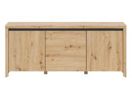 Televizoriaus spintelė Larios, juoda sp./artisan oak sp., 40 cm x 143 cm x 61 cm