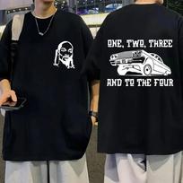 Summer 2024 male rapper Snoop Dogg character print T-shirt Cotton streetwear Hip Hop style short sleeves S