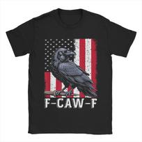 F-Caw-F Black Crow Black Bird Cowboy Hat Crow T Shirt Men's  Pure Cotton T-Shirt Crewneck  Tees Short Sleeve Tops Summer S
