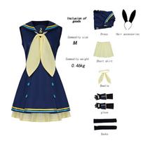 Anime Rin Len Cosplay Kostiumas Kagamine Mėlynas Jūreivių Jk Sijonai Su Kaklaraiščiu Uniforma Helovinui Komiksų Cosplay Kostiumas Moteriai L juoda