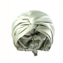 Adjustable Silk Satin Sleep Hair Bonnet for Women Long Curly Hair Double Layer Hair Wrap Cap for Night Sleeping Unisex Nightcap žalia