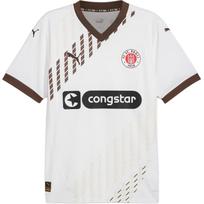 Puma Fc St. Pauli 24/25 Away Moisture-Wicking V-Neck Short Sleeve Football Shirt Men Tops White 778651-02 L