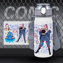 500ML KPop Demon Hunters Sports Water Cup Huntrix Portable Rope Drinking Bottle Hiking Travel Gym Fitness Jugs Kid Birthday Gift