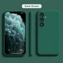 New Liquid Silicone For Samsung Galaxy S24 23 22 21 20 Ultra Plus FE A54 A53 A52 4G 5G Soft Shockproof Lightweight Case Cover For Galaxy S24 Ultra tamsiai žalia spalva