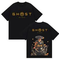 Japanese Ghost of Yotei Graphic T Shirt Men High Quality Fashion Cotton Tshirts Retro Oversized Short Sleeve T Shirt Streetwear 3XL