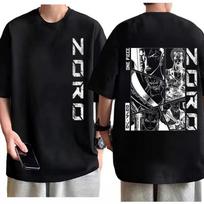 One Piece Zoro Manga Panel Tshirt Men Comic Print Cotton Anime Tee Urban Streetwear Stylish Casual Everyday Top 4XL