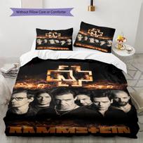 Rammstein grupės rašto patalynė, Antklodės komplektas, Antklodės užvalkalas, Pagalvės užvalkalas, Namų gimtadienio dovana (1 * antklodės užvalkalas + 2 * pagalvės užvalkalai, be šerdies) 135x200cm