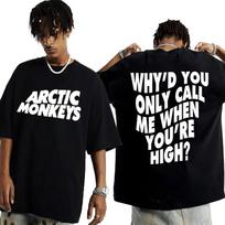 Vintažiniai mėgstamiausi blogiausių košmarų marškinėliai Arctic Monkeys 505 Lyrics Spausdinti marškinėliai vyrams Moterims Hip Hop Punk Oversized marškinėliai S armijos žalia spalva