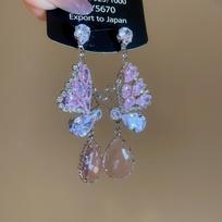 Silver Needle Korean-Style Zircon Butterfly Drop Earrings: Elegant, High-End Studs for Women.