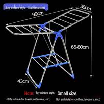 Floor-Standing Stainless Steel Folding Clothes Drying Rack for Indoor Use, Balcony, or Baby Quilts.