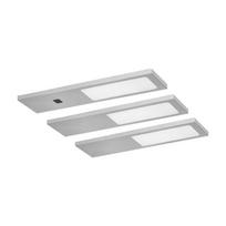 Plana LED rinkinys iš 3 lempų po spintelę, 3X4W, 3X240Lm, 4000K, su bekontakčiu jungikliu, pilkos spalvos