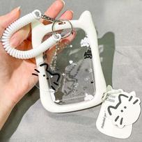 Creative Transparent Photocard Holder Acrylic Kawaii Kpop Idol Card Holder Cat Ear Portable Bag Pendant