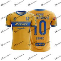 2026-27 New Arrival André-Pierre Gignac Tigres UANL #10 Mexico MX Football Shirt 3D Printed T-Shirt Adult KID Unisex Casual Fans S