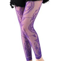 Women'S Colored Retro Style Patterned High Waist Fishnet Footless Tights Girls Leggings Stockings For 40–75 Kg, 150–170 Cm Max 70kg 170cm