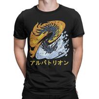 Monster Hunter World Iceborne Alatreon Kanji Men T Shirts Funny Tees Short Sleeve O Neck T-Shirts Pure Cotton Plus Size Clothing S juoda