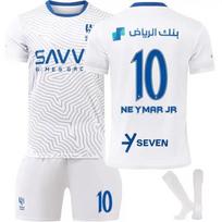 2024-25 Al-Hilal Away #10 NEYMAR JR Sport Training Jersey Set with Socks Teens Kids Adults Custome Name Football Kits 16