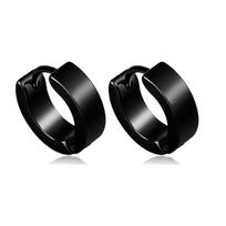 1 pair Punk Multiple Styles Fashion Black Color Stainless Steel Simple Earrings for Women And Men Punk Zircon Gifts 1  Pair