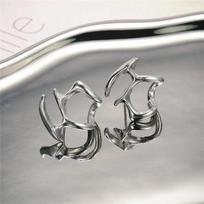 Fashion Punk Irregular Liquid Earrings Hip-Hop Personality Metal Hollow Earrings Clip Girls Party Zircon Gifts Y2K Accessories