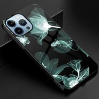 Flowers Floral Phone Case For Iphone 14 13 11 12 Pro Max Mini Xs Xr X 7 8 6s Plus Se 2022 Luxury Tempered Glass Cover Carcasa For iphone SE 2022