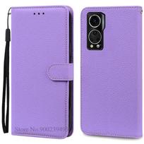 ZTE Axon 30 5G dėklas Silikoninis Piniginė Atverčiamas Odinis Dėklas Axon 30 5G Dėklui Galinis Dangtelis ZTE Axon 30 Dėklui Coque Fundas For ZTE Axon 30 5G šviesiai violetinė spalva