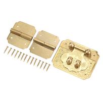 Box Lock Buckle Hinges Set Durable Rustproof Brass Corrosion Resistant Retro Style Wide Application