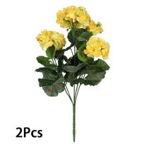 2 VNT. Dirbtinių pelargonijų lauke, šilkinės gėlės, krūmas, dirbtinės gėlės, skirtos gėlių namų dekorui, vidaus sodui, kapui, kapinėms, stalo dekorui