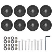8Pcs Luggage Replacement Wheels 55mm Black Double Luggage Wheels Rubber Suitcase Wheels Repair Kits Easy Installation