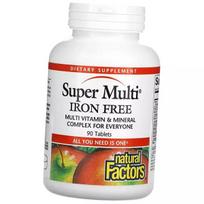 Multivitaminai be geležies, Super Multi Iron Free, Natural Factors 90 tab. (36406036) 90tab