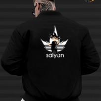 Dragon Ball Super Graphic Baseball Jacket - Bold Goku & Shenron Sleeve Print S balta