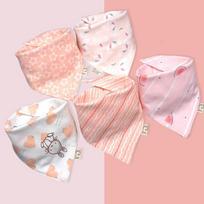 5pcs Pure Cotton Waterproof Bibs Baby Saliva Towel Triangle Scarf Newborn Boys Girls Absorbent Cloth Bib Saliva Scarf