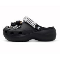 Crocs Classic Platform Clog Trendy Bear Cute Minimalist Outdoor Fashion Versatile High Street Elevation Clogs Women Black 36-37 juoda