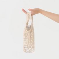 MUJI Cotton Mesh Crossbody Cup Bag
