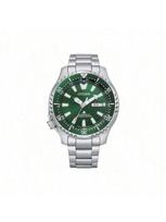 stylish Citizen automatic watch, featuring displays, trendsetting accessory. combines fashionable outdoor practicality, waterproof watch. NY0131 žalia