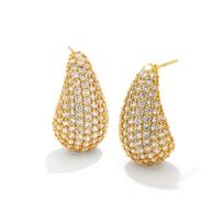 Trendy European Water Drop Zircon Earrings: Luxurious High-End Style