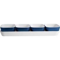 Melamino užkandžių dubenėlių rinkinys BRUNNER Living white-blue 5pcs