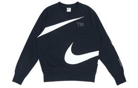 Nike Swoosh Ft Megztinis su apvalia apykakle Didelis logotipas Megztas apvalios apykaklės megztinis Juodas DD6097-010 XL