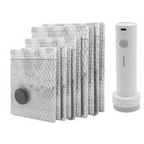 SHGO-Portable Electric Pump 12-Pack Travel Vacuum Seal Bags For Clothing Space Saver Compression Bags For Luggage Suitcase
