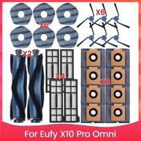 AEE4-For Eufy X10 Pro Omni Robot Vacuum Parts Main Roller Side Brush Filter Mop Cloth Dust Bags Accessories Kit