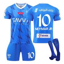 2023-24 Al-Hilal Namų #10 NEYMAR JR Sportinio Treniruočių Džersio Rinkinys su Kojinėmis Paaugliams Vaikams Suaugusiems Individualus Pavadinimas Futbolo Aprangos 16