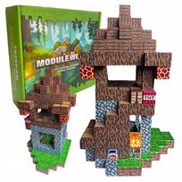 Magnetiniai kaladėlių pikseliai Pilis Bokštas 300 vnt. Kaladėlių rinkinys Minecraft