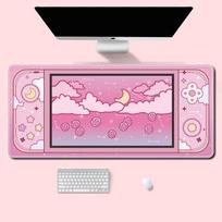 Moon and Stars Large Desk Mat Kawaii Aesthetic Mouse Pad Cute Sky Art Setup Gaming Accessories Mousepad Gamer Office Mats Xxl 300x600x2mm