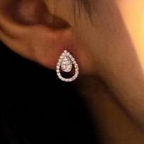 CAOSHI Waterdrop Shaped Stud Earrings for Women Trendy Brilliant Cubic Zirconia Exquisite Female Accessories Temperament Zircon